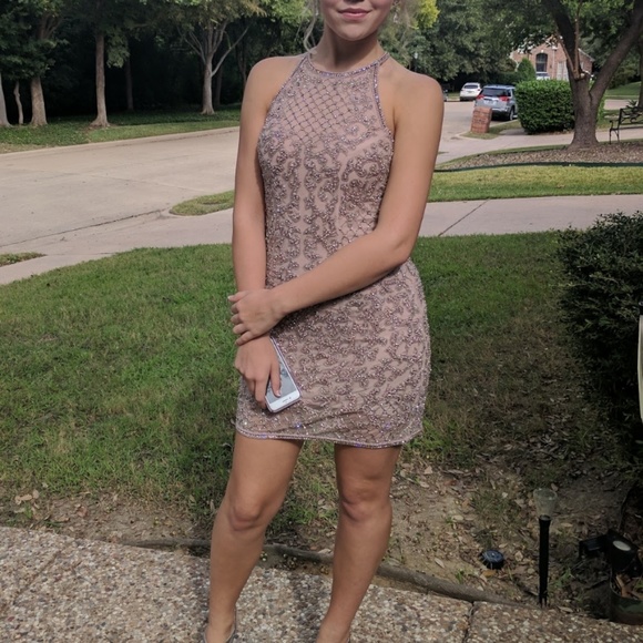 Sherri Hill Dresses & Skirts - Sherri Hill beaded homecoming dress blush size 2